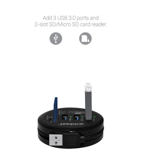 mbeat Portable USB 3.0 Hub and Card Reader