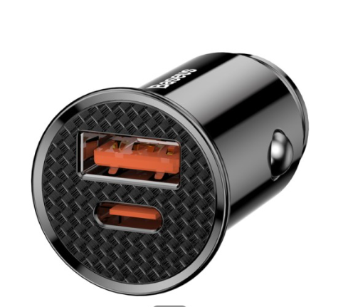 Baseus Circular Plastic A+C 30W PPS Car Charger Black