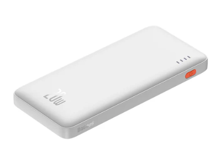 OS-Baseus Airpow Fast Charge Power Bank 10000mAh 20W White（With Simple Series Charging Cable USB to Type-C 30cm White）