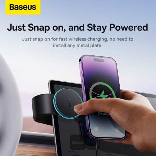 Baseus C02 Pro Series Magnetic Wireless Charging Car Phone Mount Black