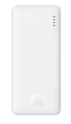 OS-Baseus Airpow Fast Charge Power Bank 10000mAh 20W White（With Simple Series Charging Cable USB to Type-C 30cm White）