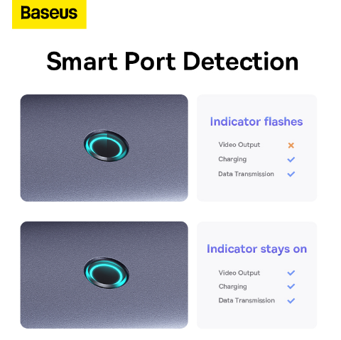 Baseus UltraJoy Series 5-Port HUB AIR Space Grey（Type-C to HDMI4K@60Hz*1+USB3.0*2+PD*1+RJ45*1）