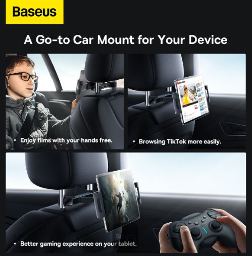 Baseus Backseat Car Mount Tablet Holder Black