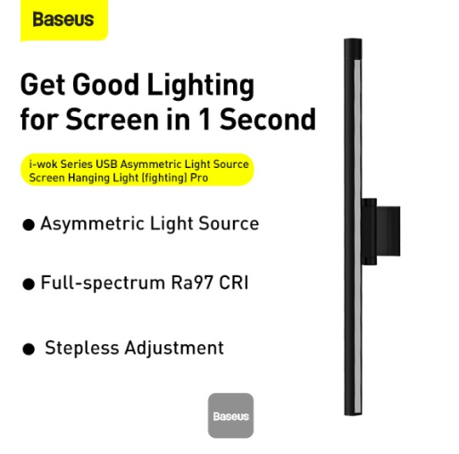 Baseus i-wok Series USB Asymmetric Light Source Screen Hanging Light (Youth) Black