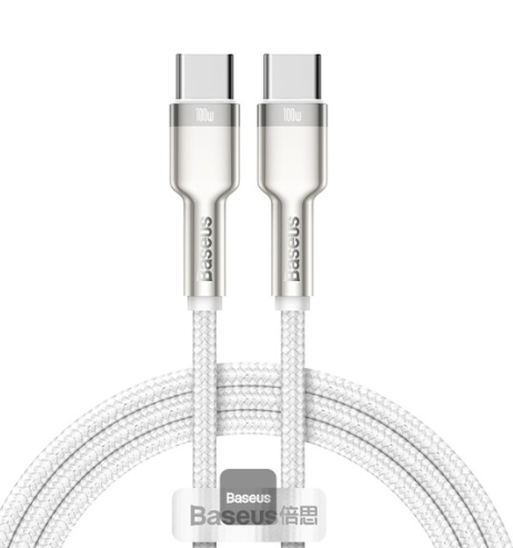 Baseus Cafule Series Metal Data Cable Type-C to Type-C 100W 1m White