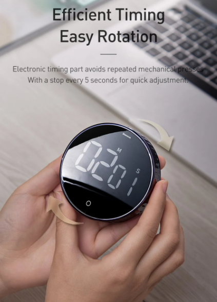 Baseus Heyo Rotation Countdown Timer Black