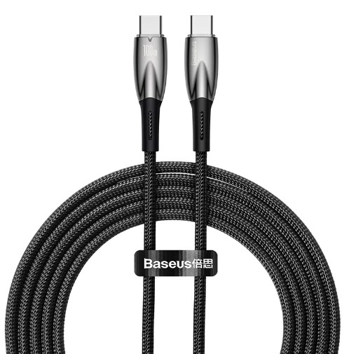 Baseus Glimmer Series Fast Charging Data Cable Type-C to Type-C 100W 1m Black