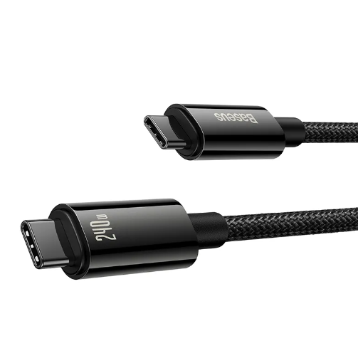 Baseus Tungsten Gold Fast Charging Data Cable Type-C to Type-C 240W 1m Black