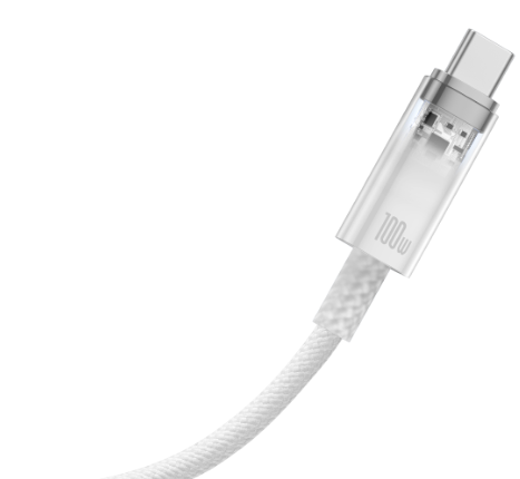 Baseus Explorer Series Fast Charging Cable with Smart Temperature Control USB to Type-C 100W 1m White