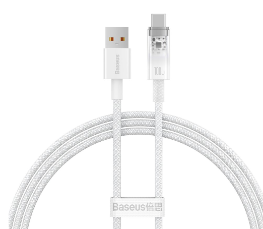 Baseus Explorer Series Fast Charging Cable with Smart Temperature Control USB to Type-C 100W 1m White