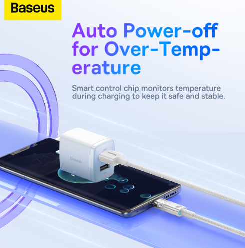 Baseus Explorer Series Fast Charging Cable with Smart Temperature Control USB to Type-C 100W 1m White