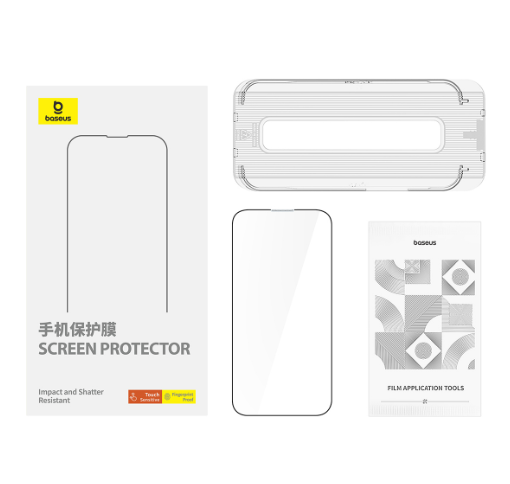 Baseus Schott Series Phone Case for iPhone 15 Plus, Clear (With tempered-glass screen protector and cleaning kit)