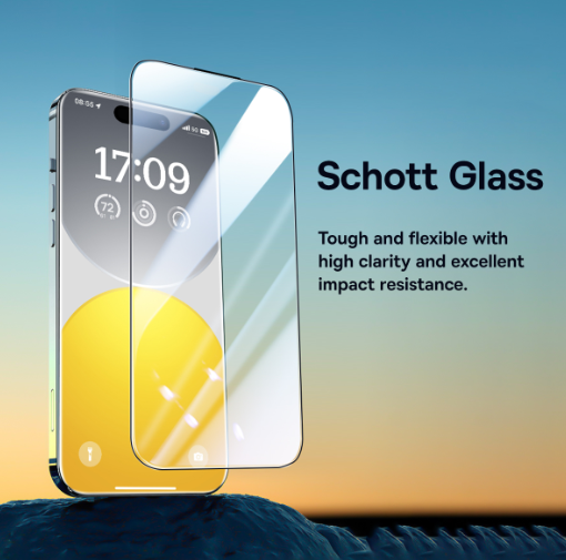 Baseus Schott Series Phone Case for IPhone 15, Clear (With Tempered-Glass Screen Protector and Cleaning Kit)