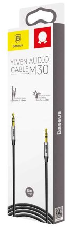 Baseus Yiven Audio Cable（Male to Male) M30, 1.5m Silver+Black