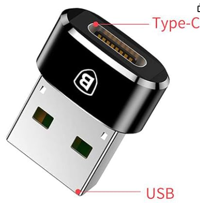 Baseus Mini Type-C Female to USB Male Adapter Converter Black