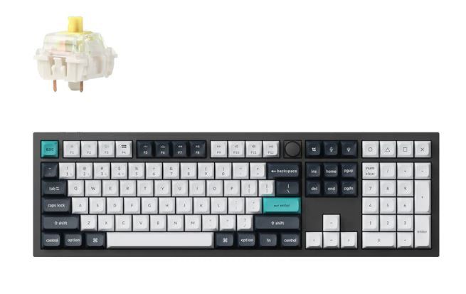 Keychron Q6M-M4 100% Full Size Layout, Banana Switch, RGB, Black Frame, Hot-Swap, QMK, Gateron Jupiter, Mechanical Wired Keyboard, With Knob