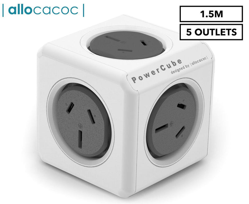 ALLOCACOC POWERCUBE Extended Outlets, 1.5M - Grey (0015)