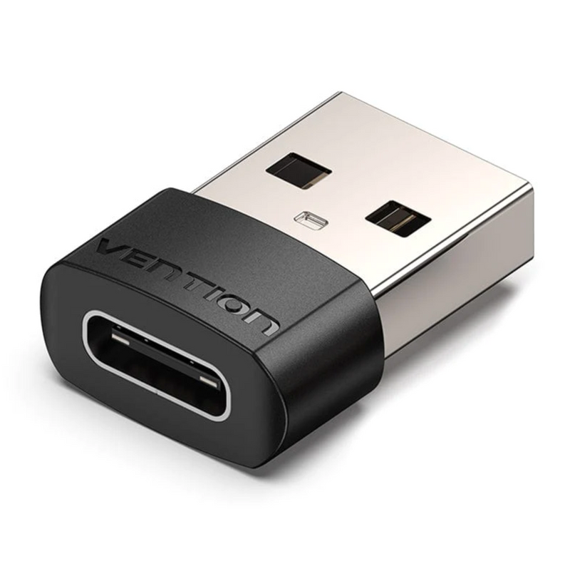 Vention USB 2.0 Male to USB-C Female Adapter Black PVC Type