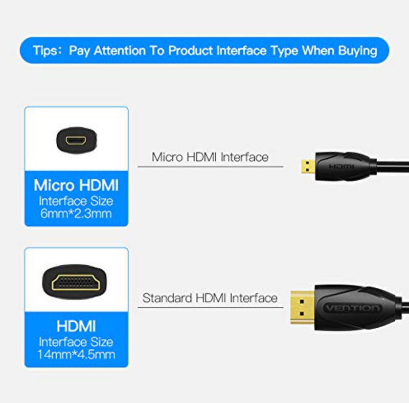 Vention Micro HDMI Cable 2M Black