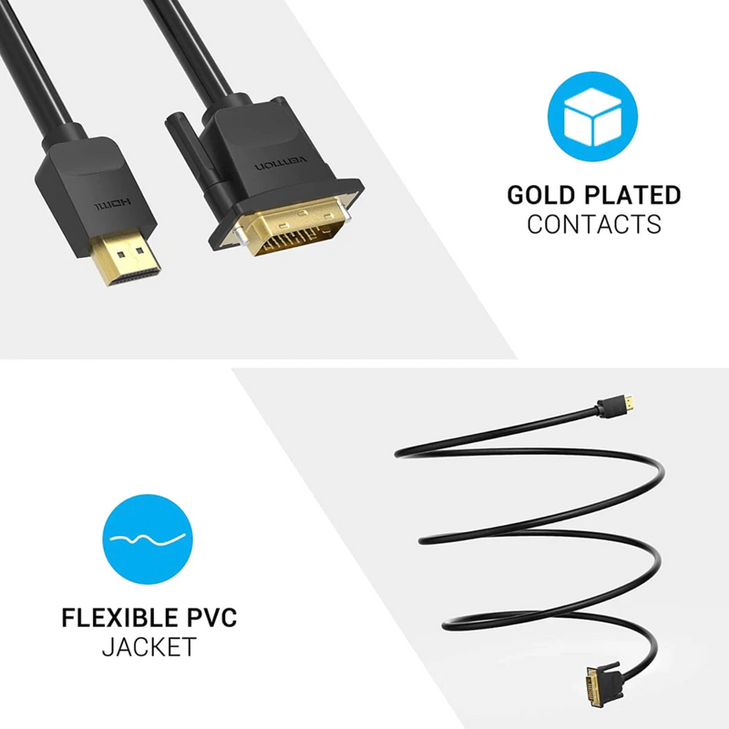 Vention HDMI to DVI Cable 2M Black