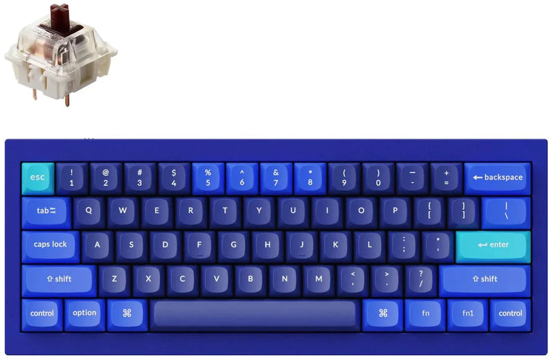 Keychron Q4 ANSI 60% Layout 61 Key Blue Full Assembled - Brown Switch RGB Hot-Swap Gateron G pro Mechanical Wired Normal Profile QMK Custom Keyboard