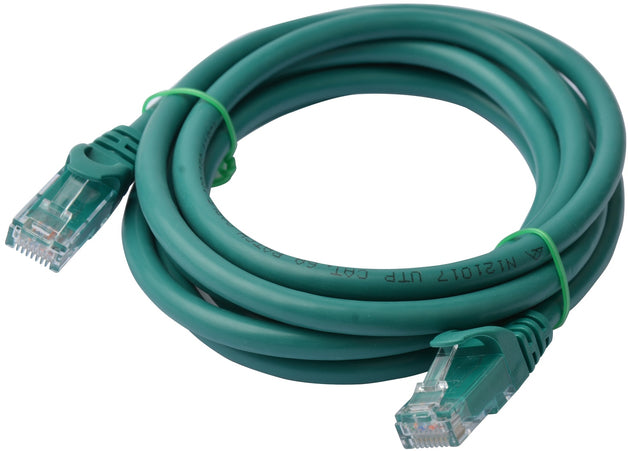 Cat 6a UTP Ethernet Cable, Snagless - 3m Green