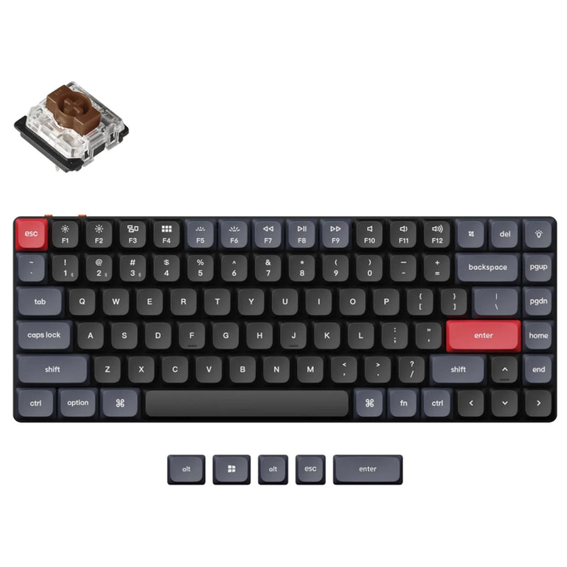 Keychron K3P-H3, 75% Layout 84 Keys, Brown Switch, RGB, QMK/VIA, Hot-Swap, Low Profile Gateron,  Mechanical Wireless Keyboard Pro