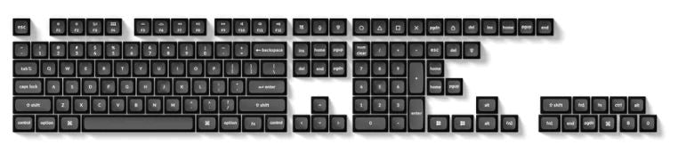 Keychron Double Shot OSA PBT Keycap Full Keycap Set - White on Black