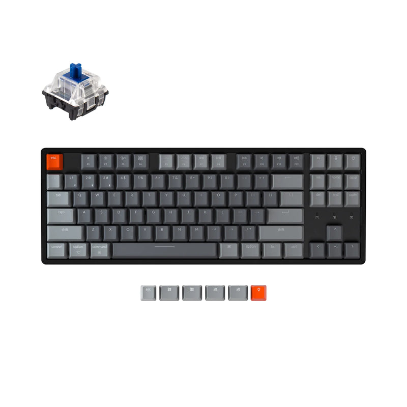 Keychron K8 87 Key Aluminum Frame Gateron Mechanical Keyboard RGB - Blue