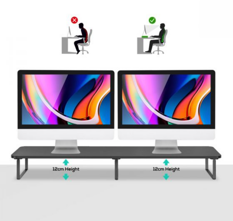 activiva Black Dual Monitor Riser