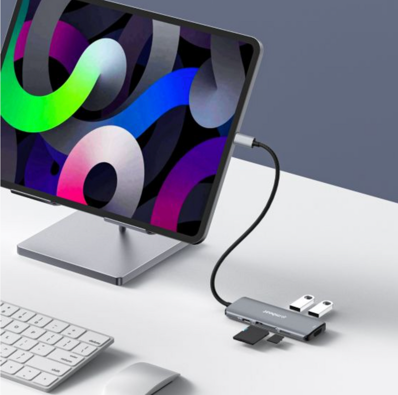 mbeat "Elite" 7-in-1 Multi-Port USB-C 3.2 Hub with 8K HDMI Video, 10Gbps Data, Space Grey