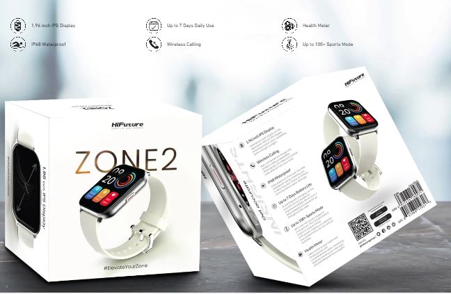 HiFuture Zone2 smartwatch, 1.94"  Display,  Black