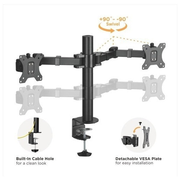 Bracom DUAL MONITORS AFFORDABLE STEEL ARTICULATING MONITOR STAND