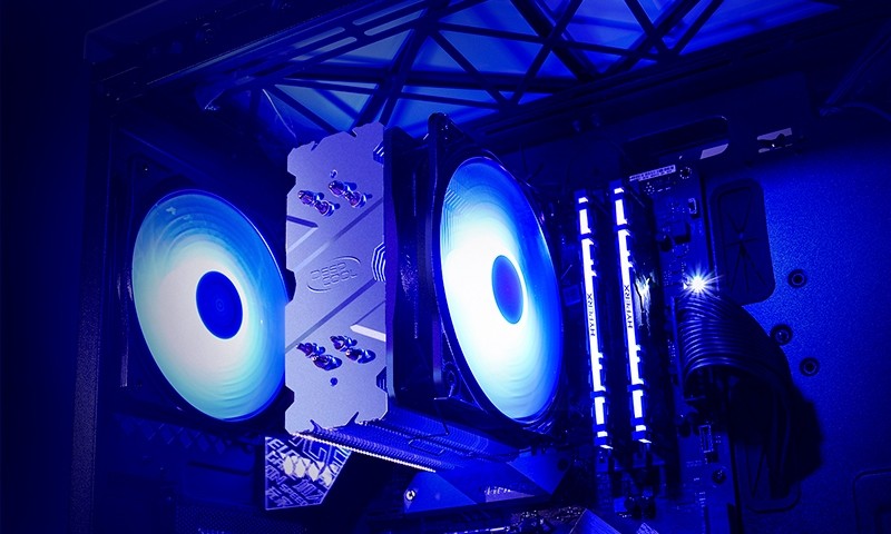 Deepcool Gammaxx 400 V2 Blue CPU Cooler (2011/1366/115X/775, FM2/1. AM3/2+), 4 Heatpipes, 120mm PWM Blue LED Fan