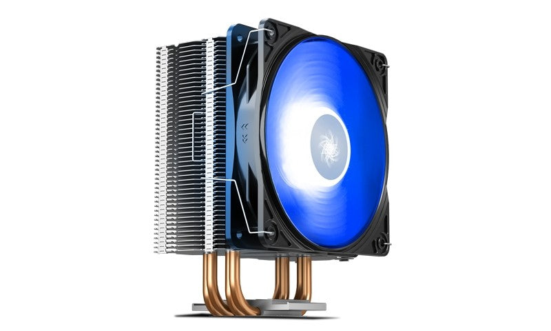 Deepcool Gammaxx 400 V2 Blue CPU Cooler (2011/1366/115X/775, FM2/1. AM3/2+), 4 Heatpipes, 120mm PWM Blue LED Fan