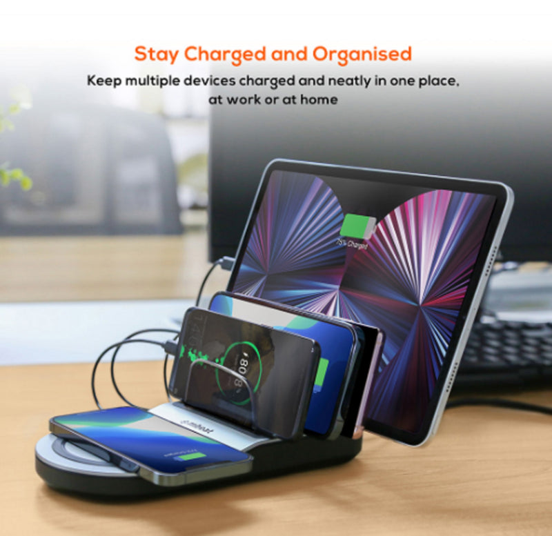 mbeat Gorilla Power 50W Qi Certified Multi-Device USB & Wireless Charging Dock