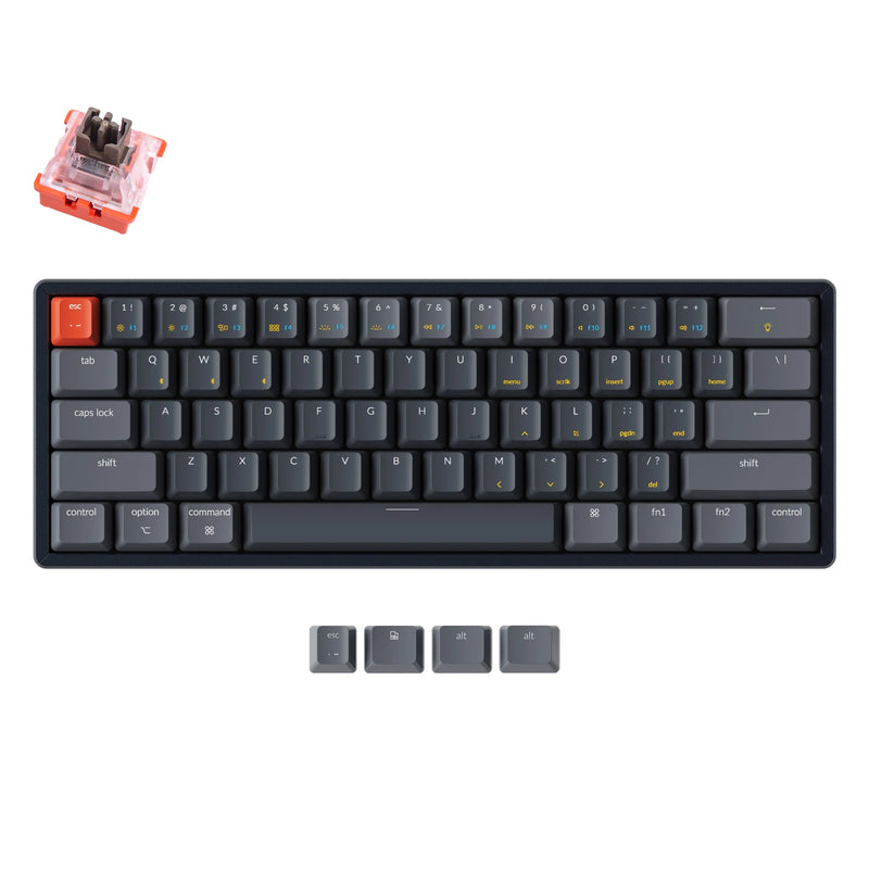 Keychron K12 61 Key Hot-Swappable RGB Backlight Aluminum Mechanical Keyboard Brown Switch