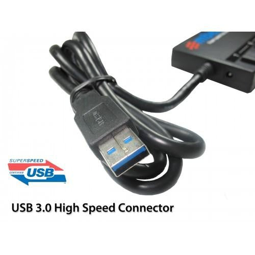 mbeat 4 Port USB 3.0 plus 3 Port USB 2.0 Hub with Switches and Power Adapter