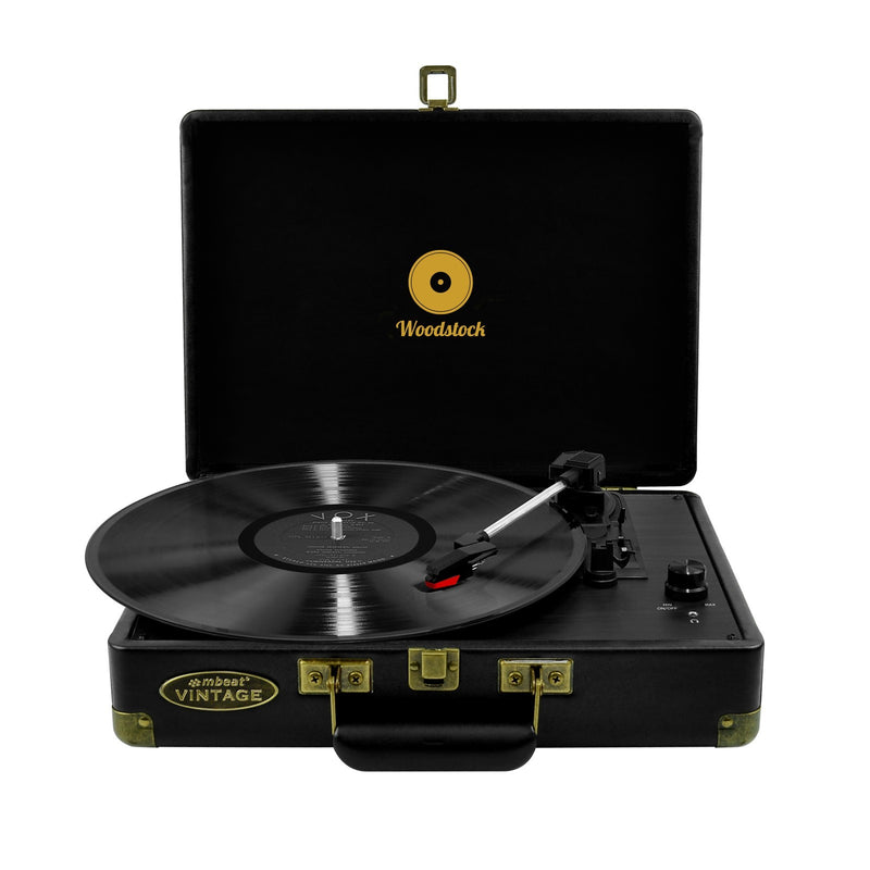 mbeat Woodstock Retro Turntable Player - Black