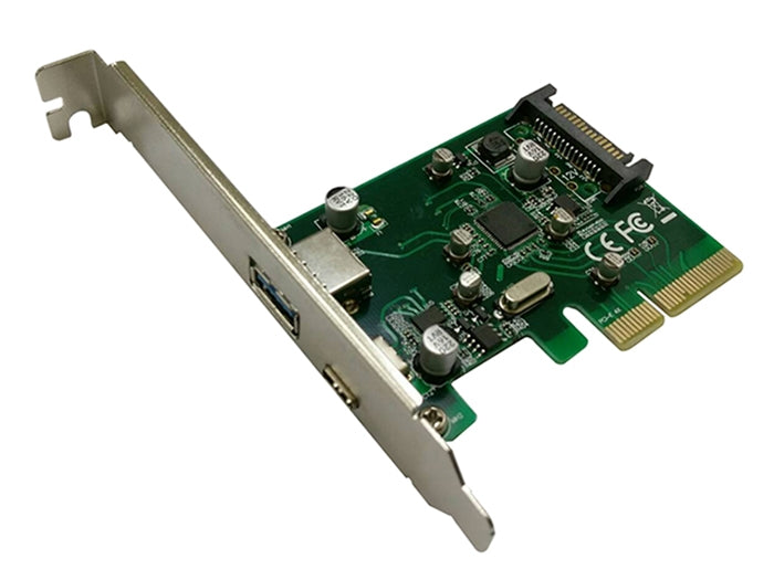 Welland Turbo Leopard UP-312-3 2-Port USB-A & USB-C PCI-E 2.0 Card w/Extra Low-Profile Bracket