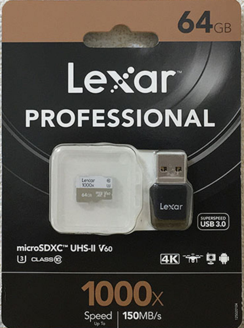 Lexar Professional 1000x micro SDXC, UHS-II, V60,U3, 64GCB, class 10